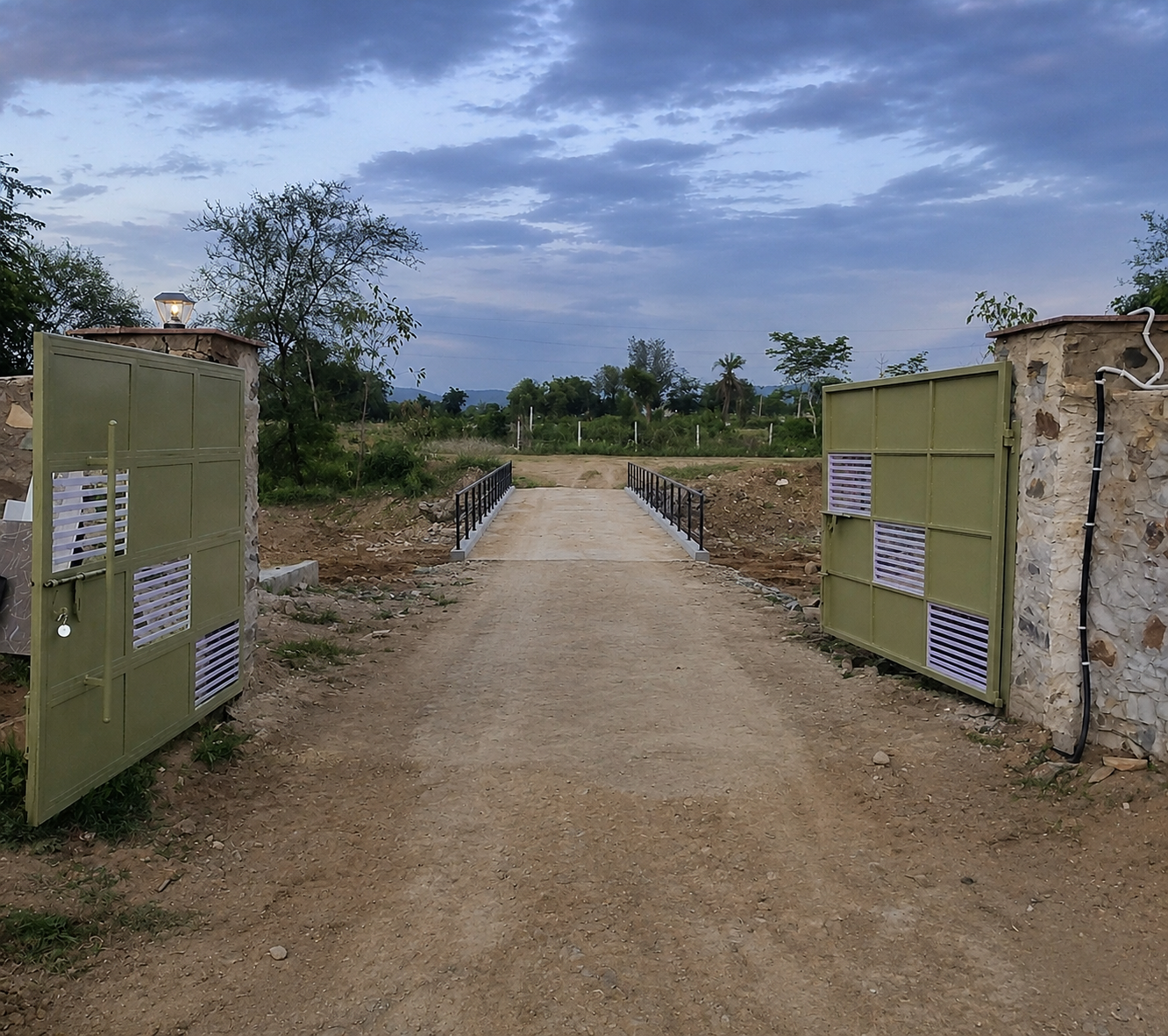 The bridge to Svaranya — gateway to the jungle retreat